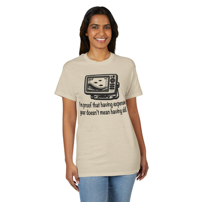 I'm proof that having expensive gear doesn't mean having skill — Unisex DryBlend® T-Shirt