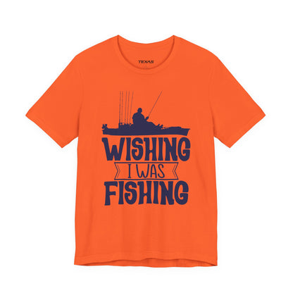 Wishing I Was Fishing (Kayak Edition) — Unisex Cotton Tee