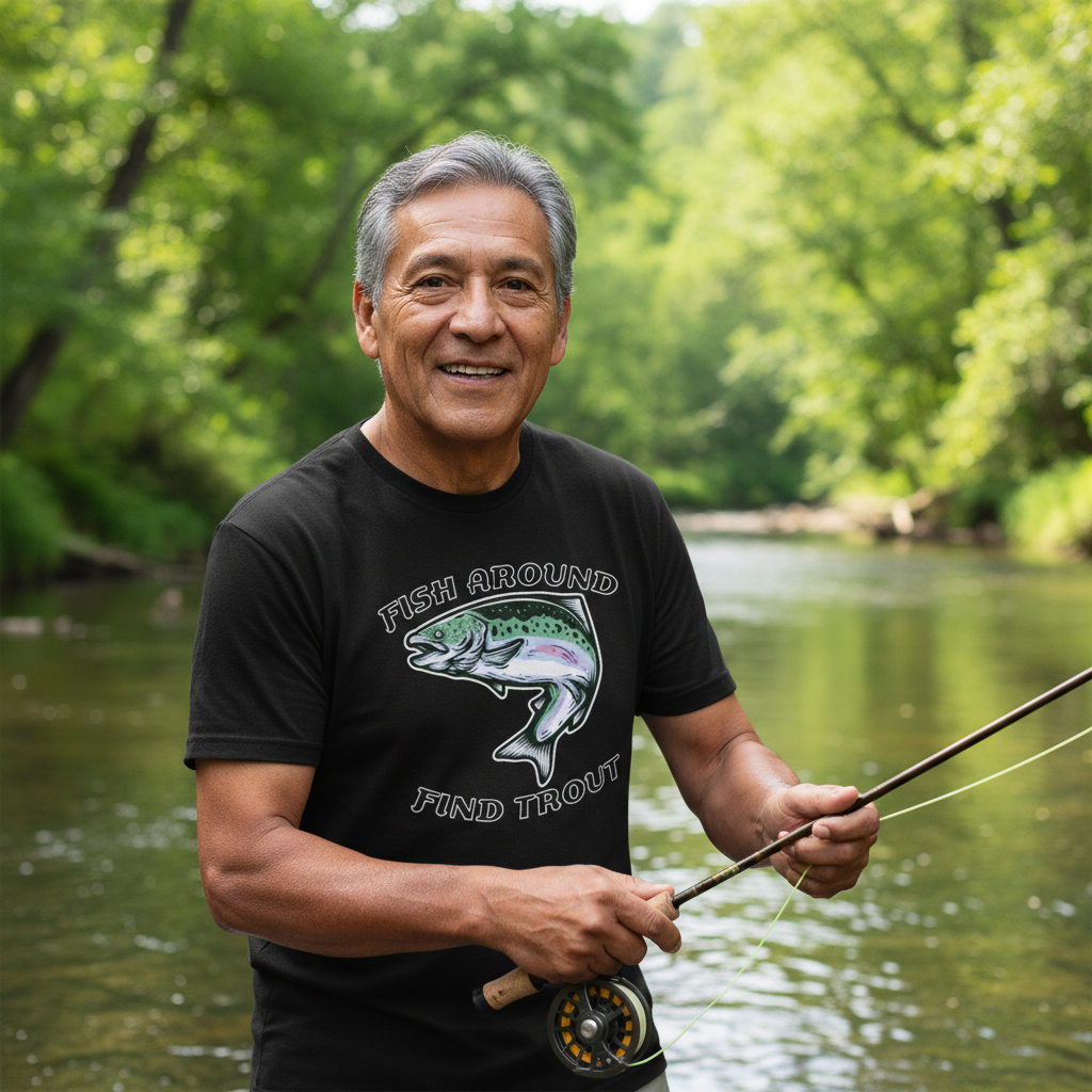 Fish Around Find Trout — Unisex DryBlend® T-Shirt