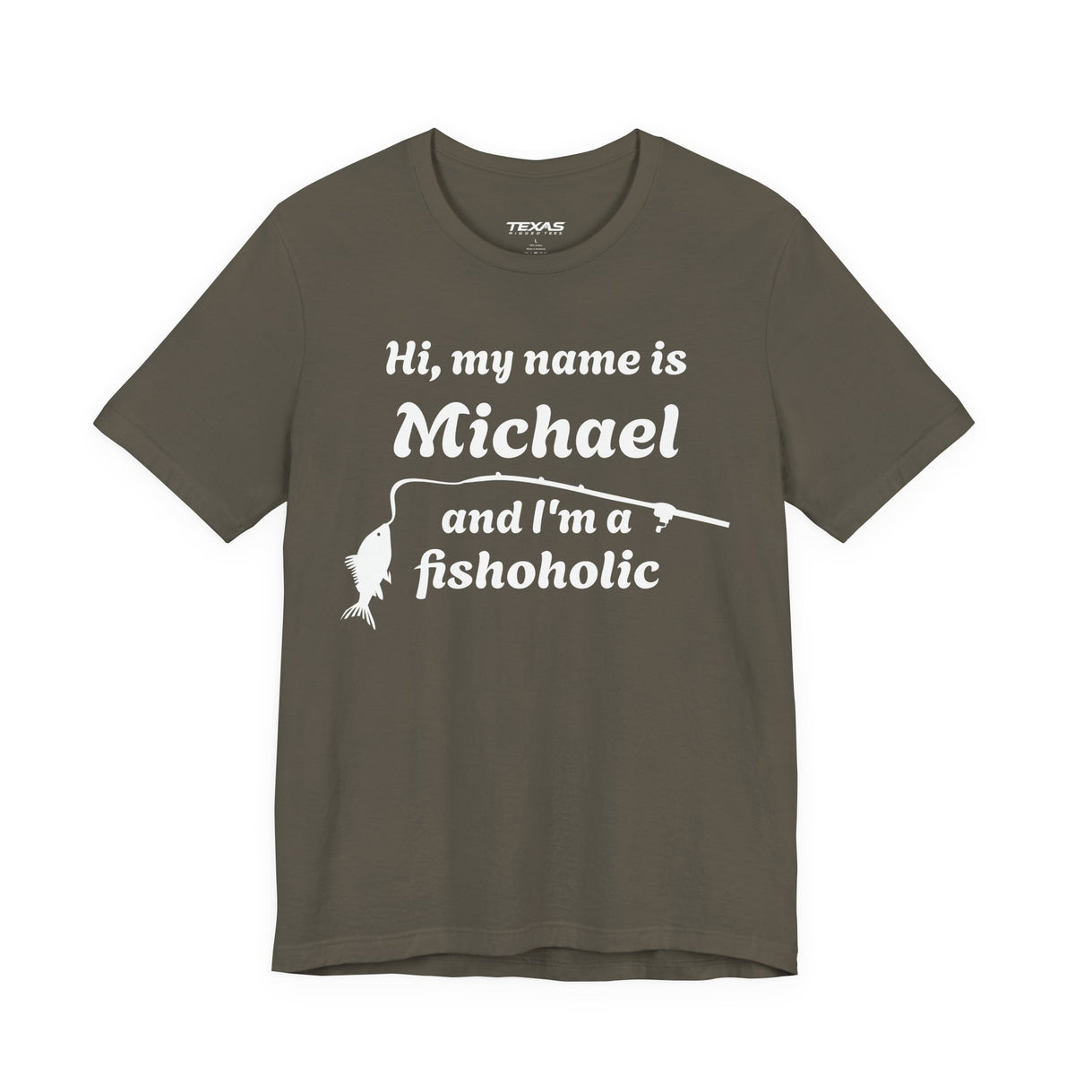 Hi, my name is [YOUR NAME] and I’m a fishoholic — Unisex Cotton Tee (Customizable)