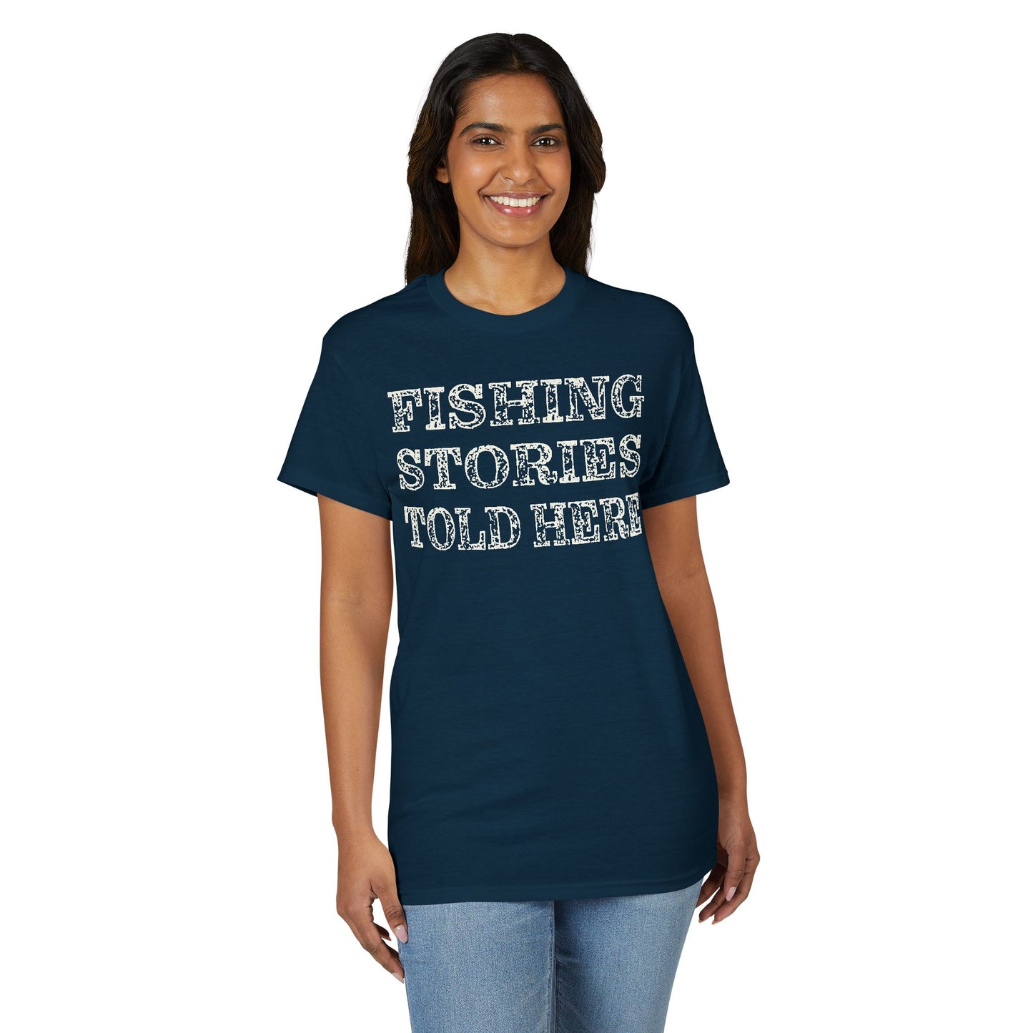 Fishing Stories Told Here — Unisex DryBlend® T-Shirt