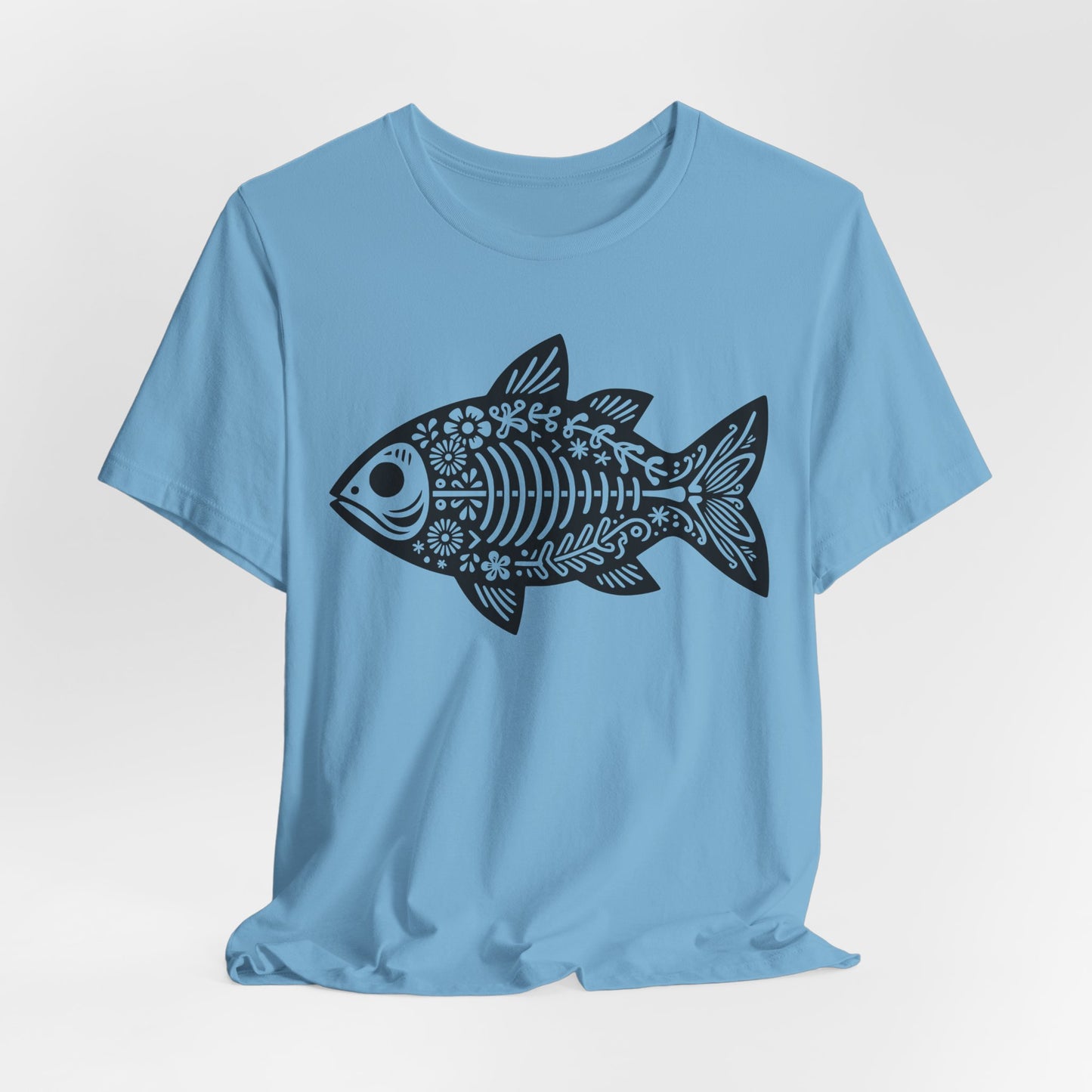 Mexican Flora Fish Skeleton — Unisex Cotton Tee