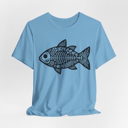 Mexican Flora Fish Skeleton — Unisex Cotton Tee