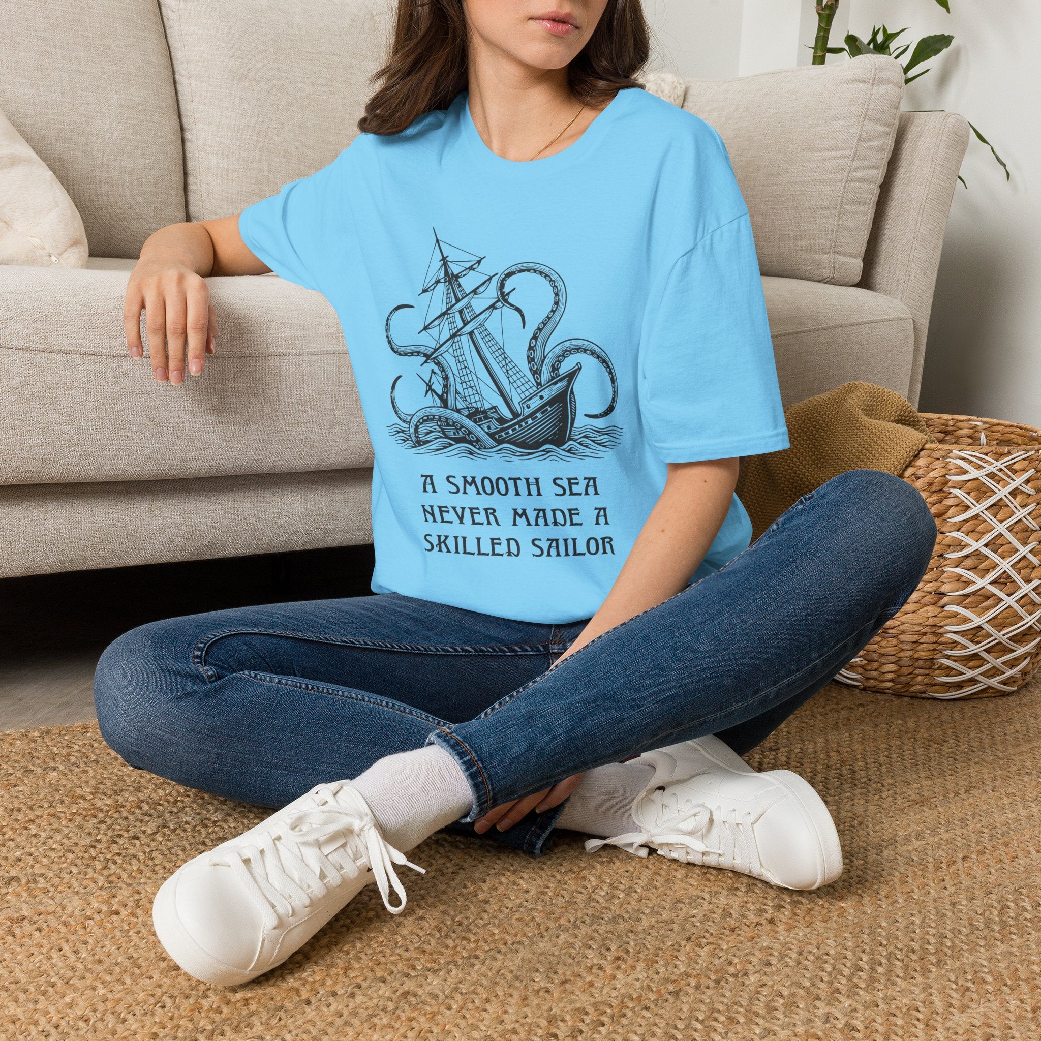 A smooth sea never made a skilled sailor — Unisex Cotton Tee