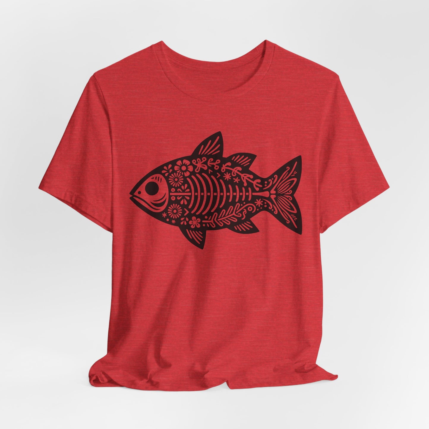 Mexican Flora Fish Skeleton — Unisex Cotton Tee