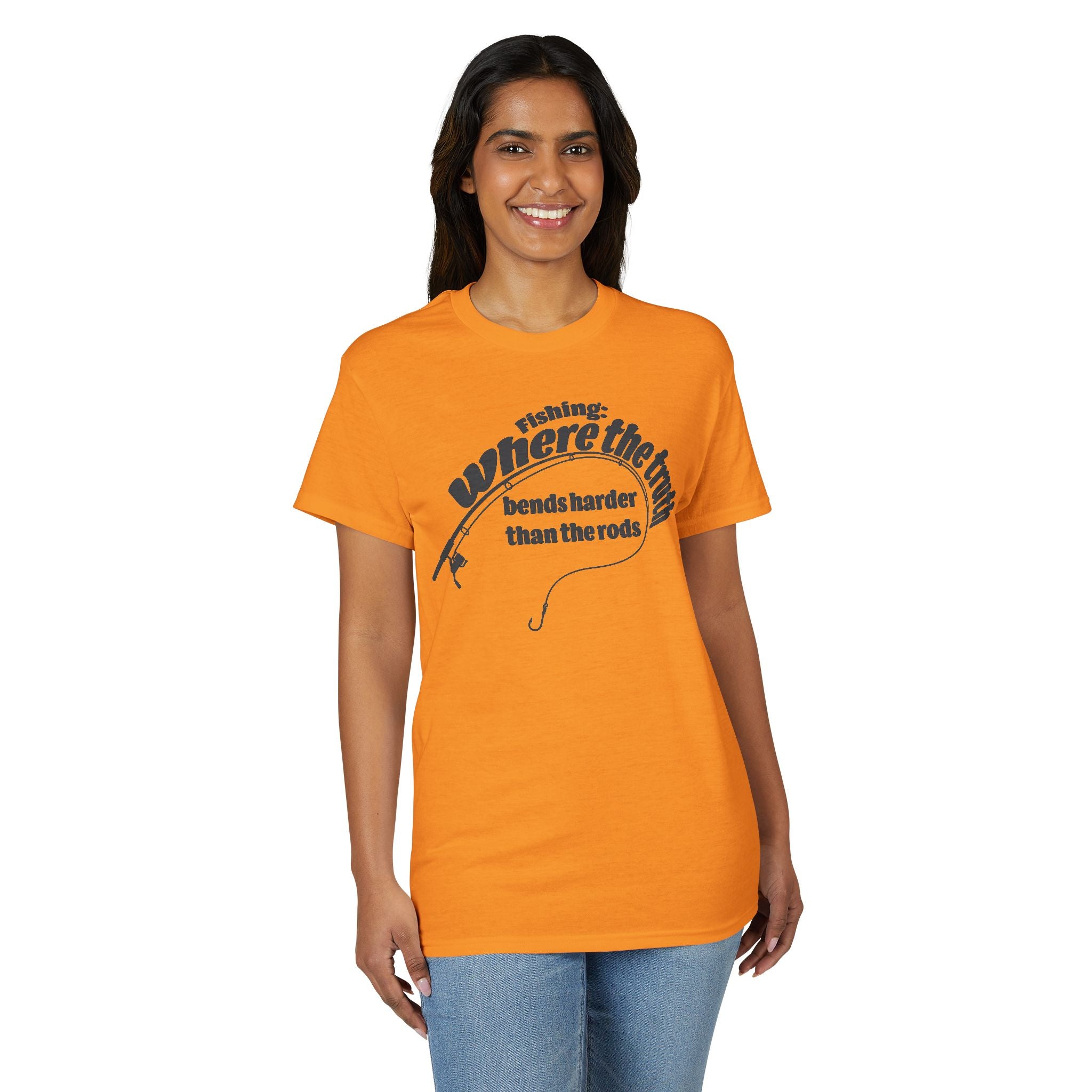 Fishing: Where the Truth Bends Harder Than the Rods — Unisex DryBlend® T-Shirt