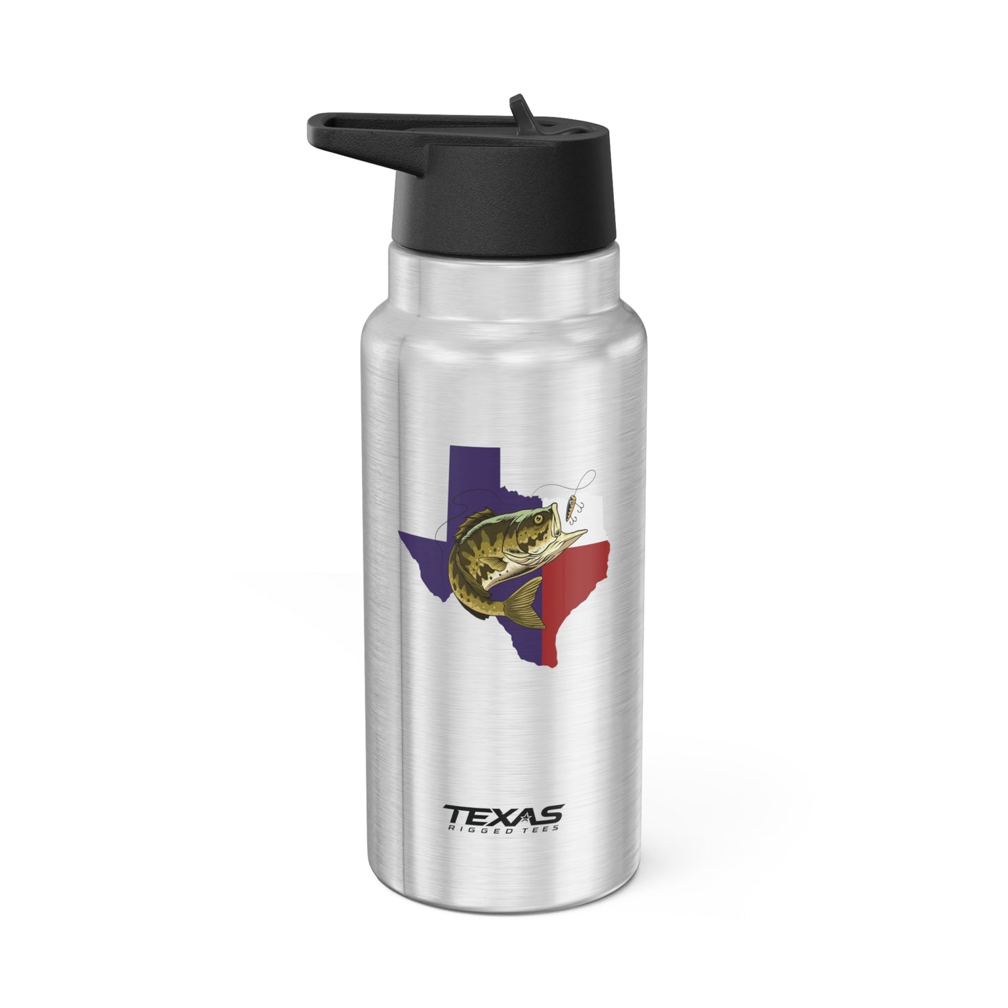 Texas Bass Fishing — 32oz Stainless Steel Tumbler (with inner straw)