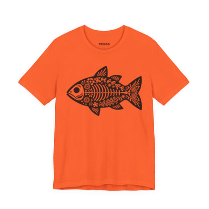Mexican Flora Fish Skeleton — Unisex Cotton Tee
