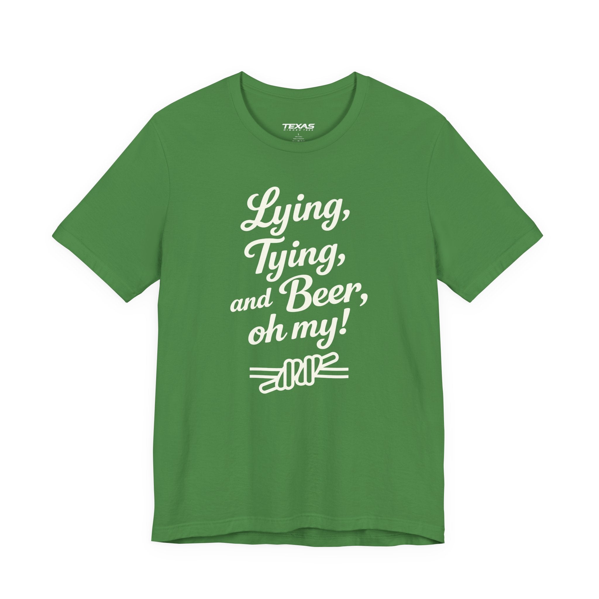 Lying, Tying, and Beer, Oh My! — Unisex Cotton Tee