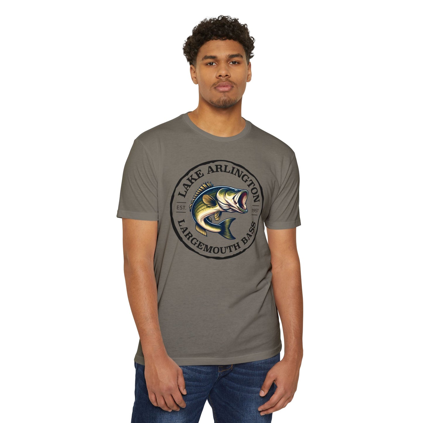 Lake Arlington Largemouth Bass — Unisex Cotton-Poly Blend T-Shirt