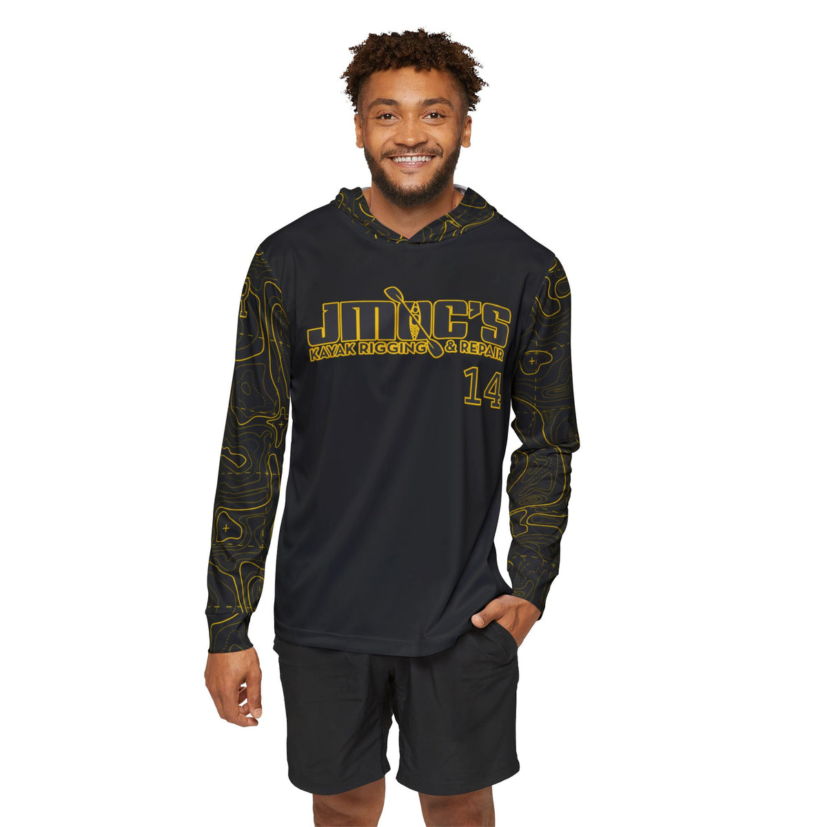 JR Mocaby Baseball Jersey Contour Lines Sleeves Black & Gold
