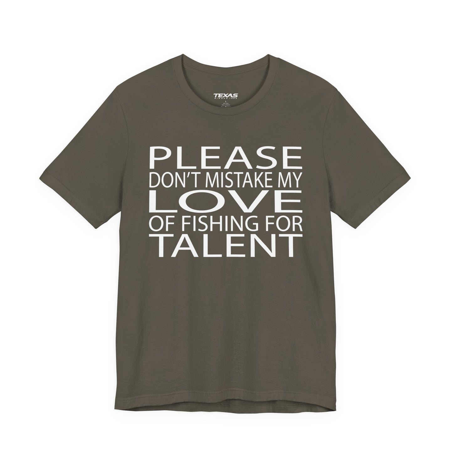 Please don’t mistake my love of fishing for talent — Unisex Cotton Tee