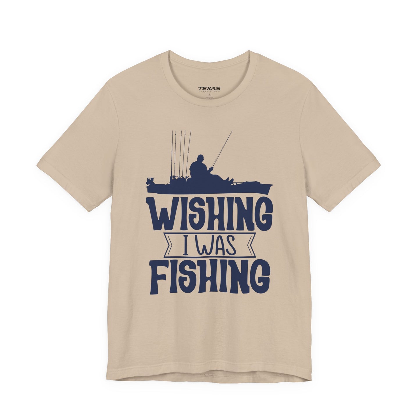 Wishing I Was Fishing (Kayak Edition) — Unisex Cotton Tee
