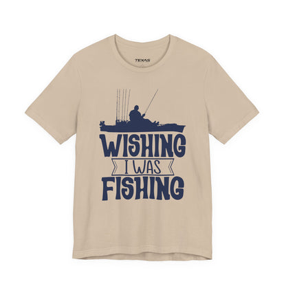 Wishing I Was Fishing (Kayak Edition) — Unisex Cotton Tee