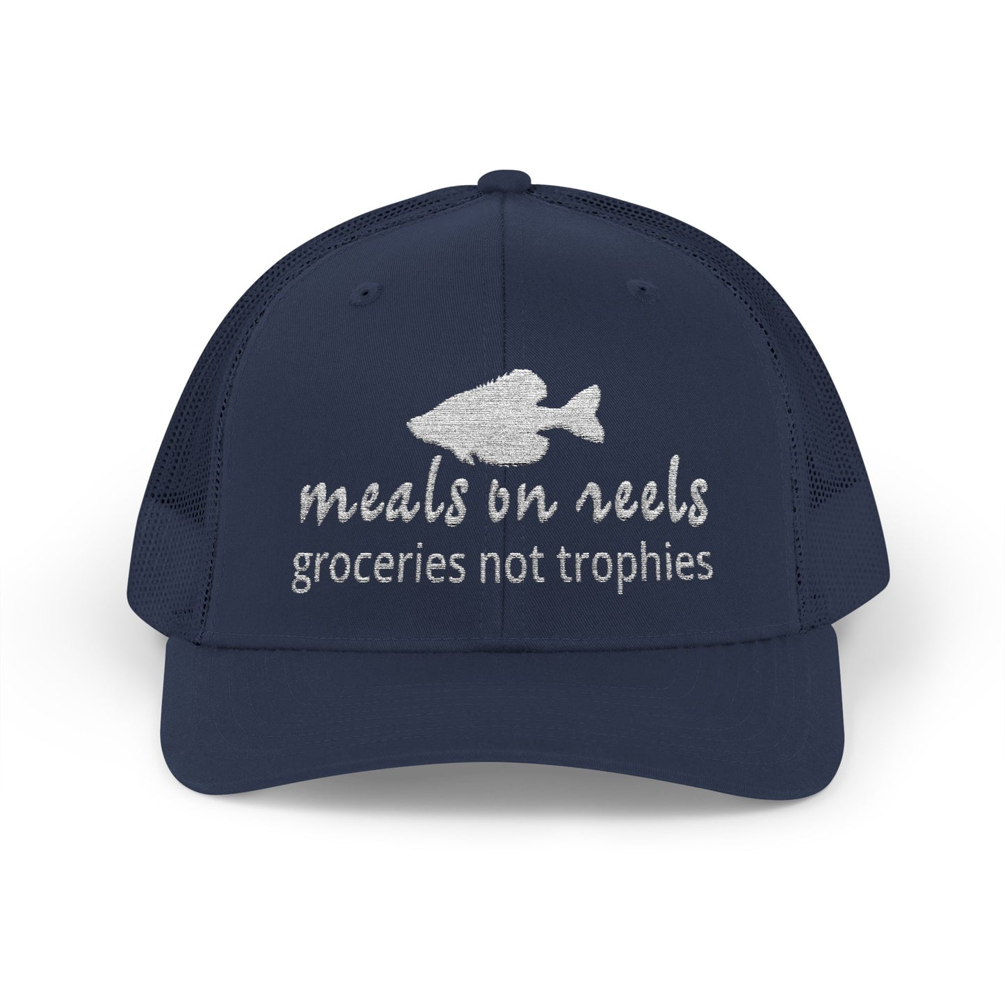 Meals on Reels: Groceries Not Trophies — Embroidered Baseball Cap