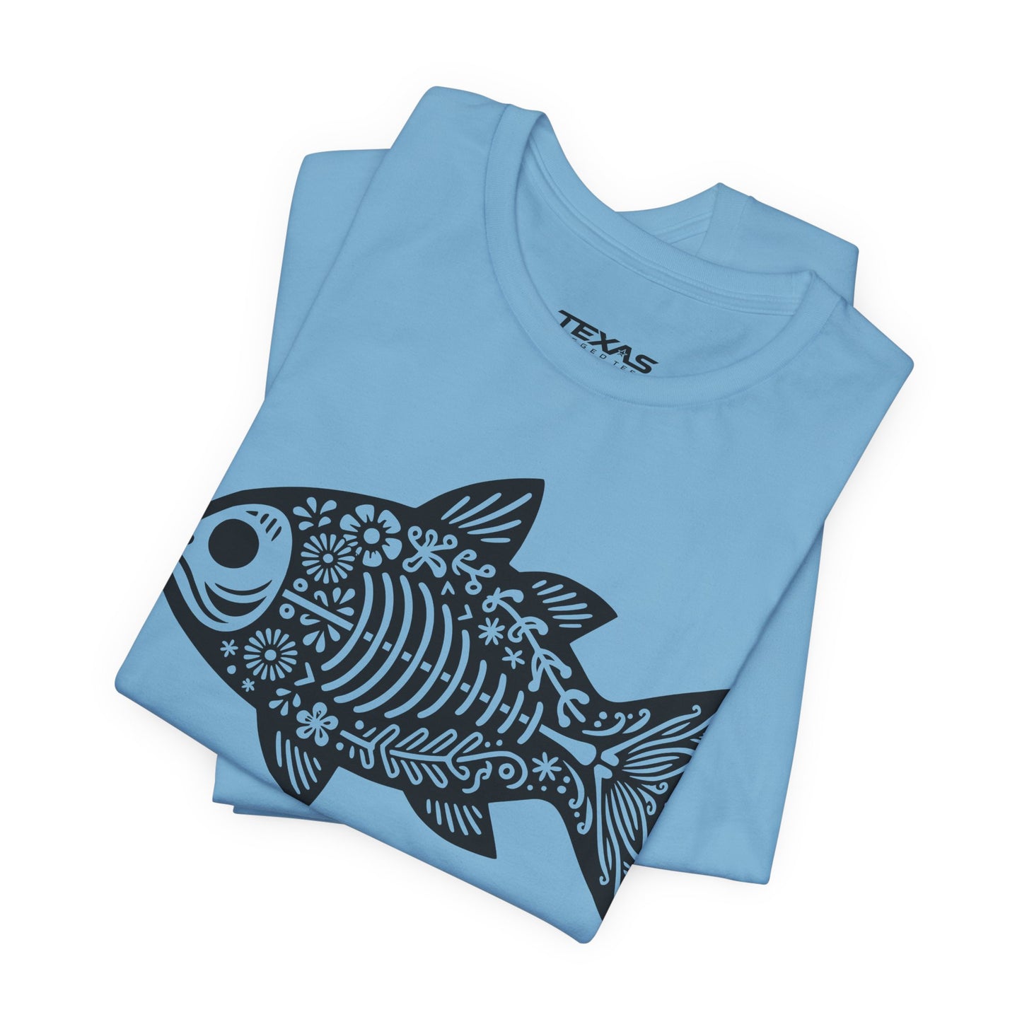Mexican Flora Fish Skeleton — Unisex Cotton Tee