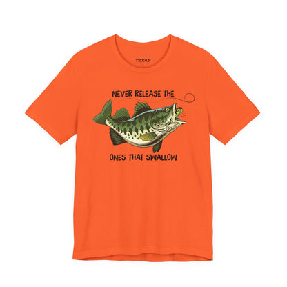 Never Release the Ones That Swallow — Unisex Cotton Tee