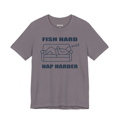 Fish Hard, Nap Harder — Unisex Cotton Tee