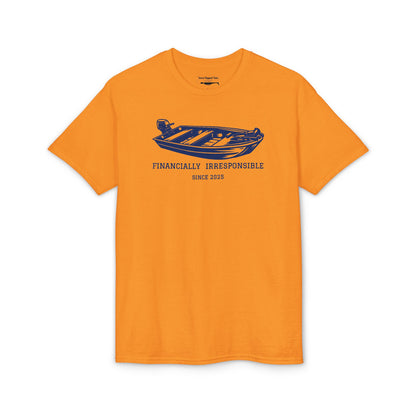 Financially Irresponsible Since XXXX (Jon Boat Edition) — Unisex DryBlend® T-Shirt (Customizable)