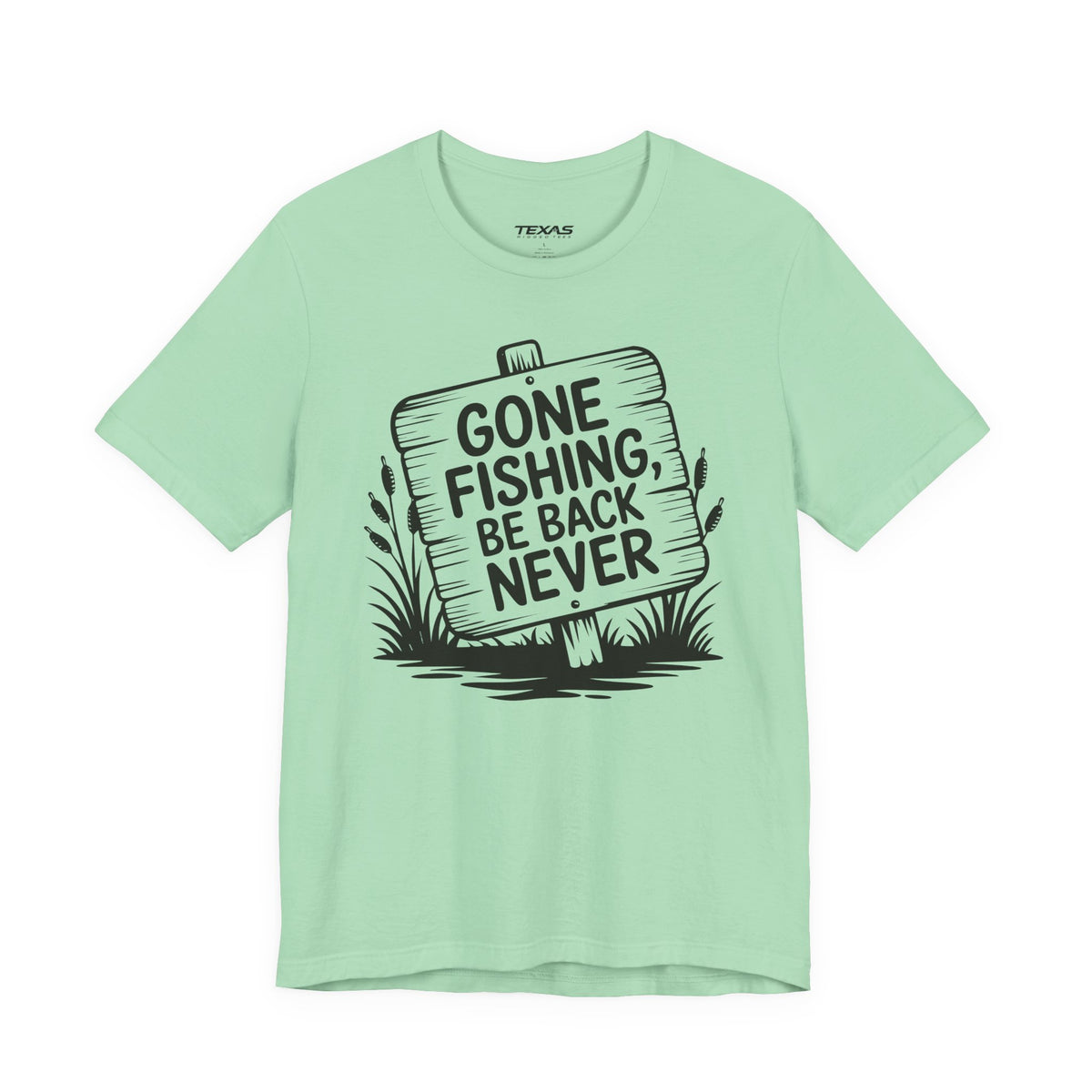 Gone Fishing, Be Back Never — Unisex Cotton Tee