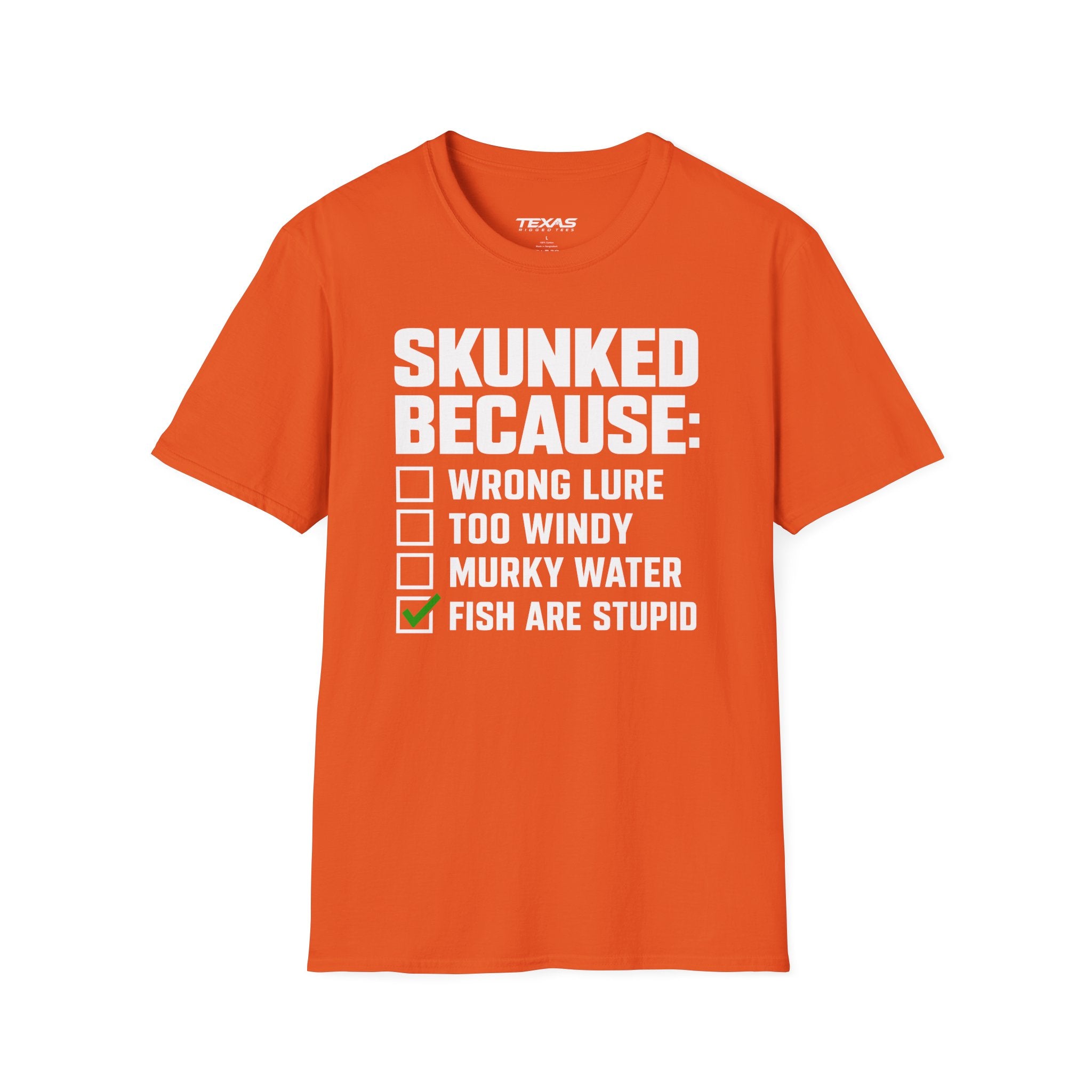 Skunked Because — Unisex Cotton Tee