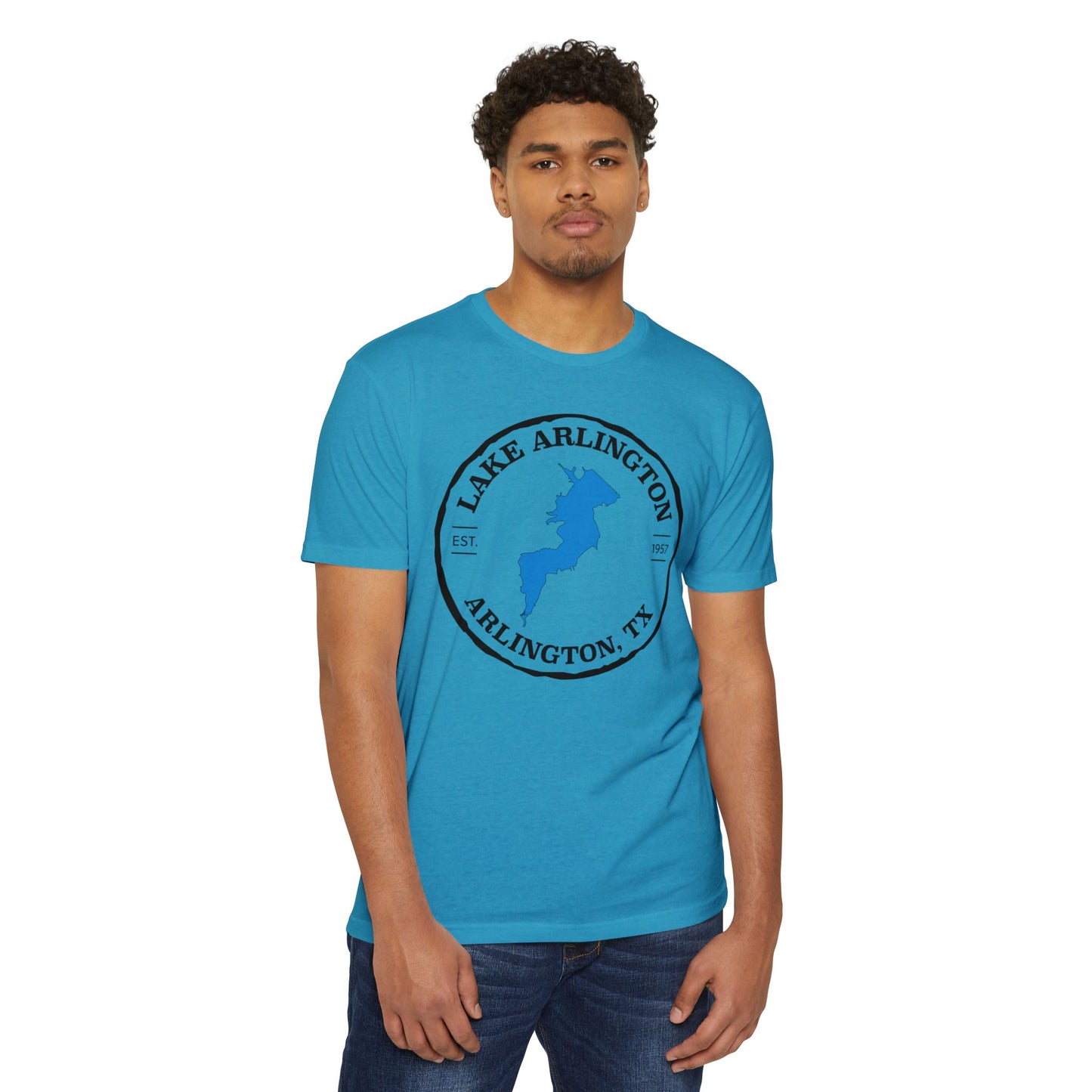 Lake Arlington — Unisex Cotton-Poly Blend T-Shirt