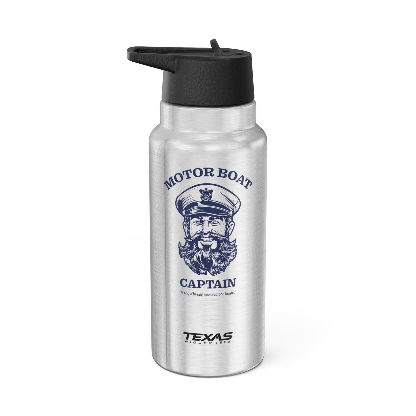 Motor Boat Captain — 32oz Stainless Steel Tumbler (with inner straw)