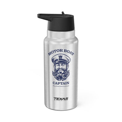 Motor Boat Captain — 32oz Stainless Steel Tumbler (with inner straw)