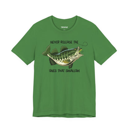 Never Release the Ones That Swallow — Unisex Cotton Tee