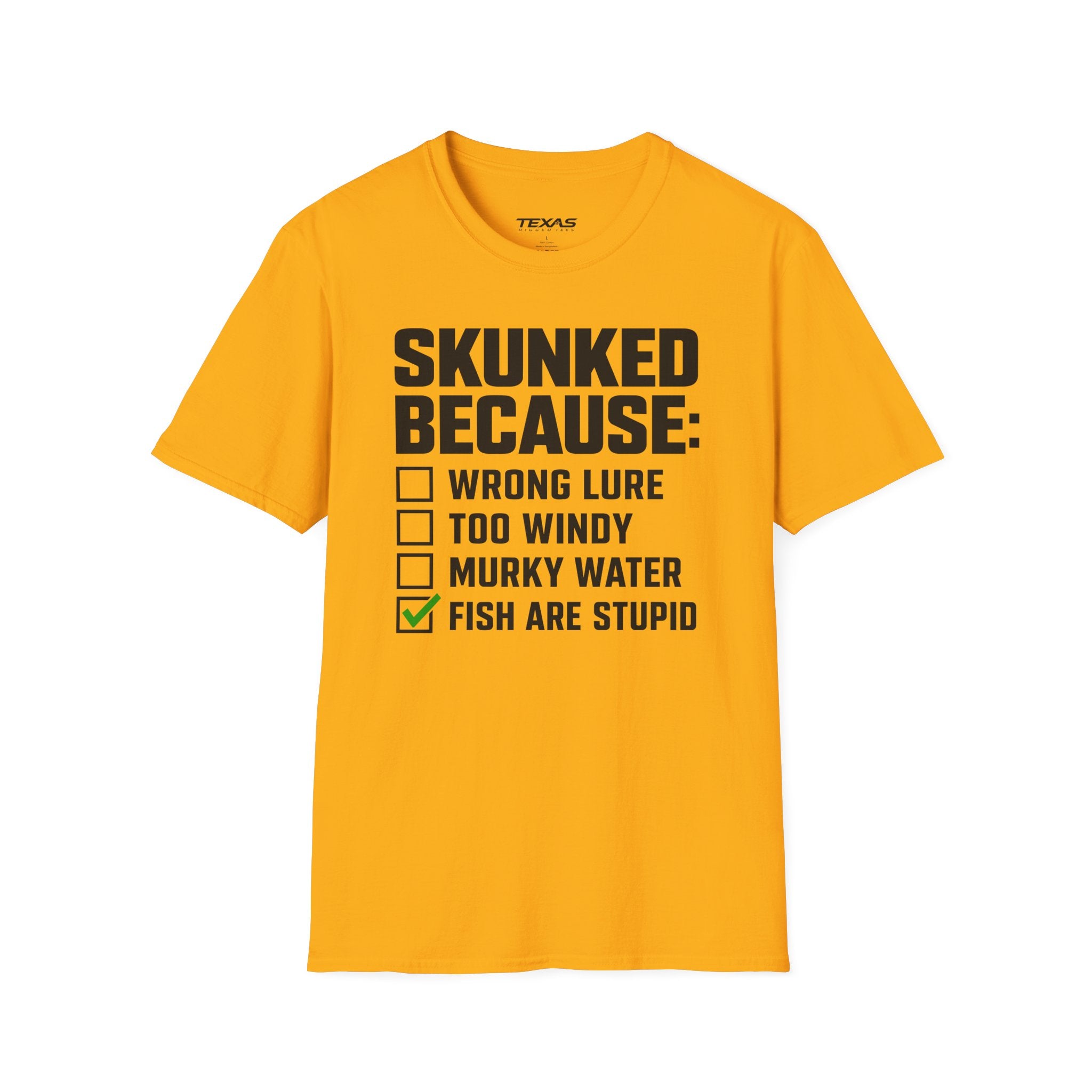 Skunked Because — Unisex Cotton Tee
