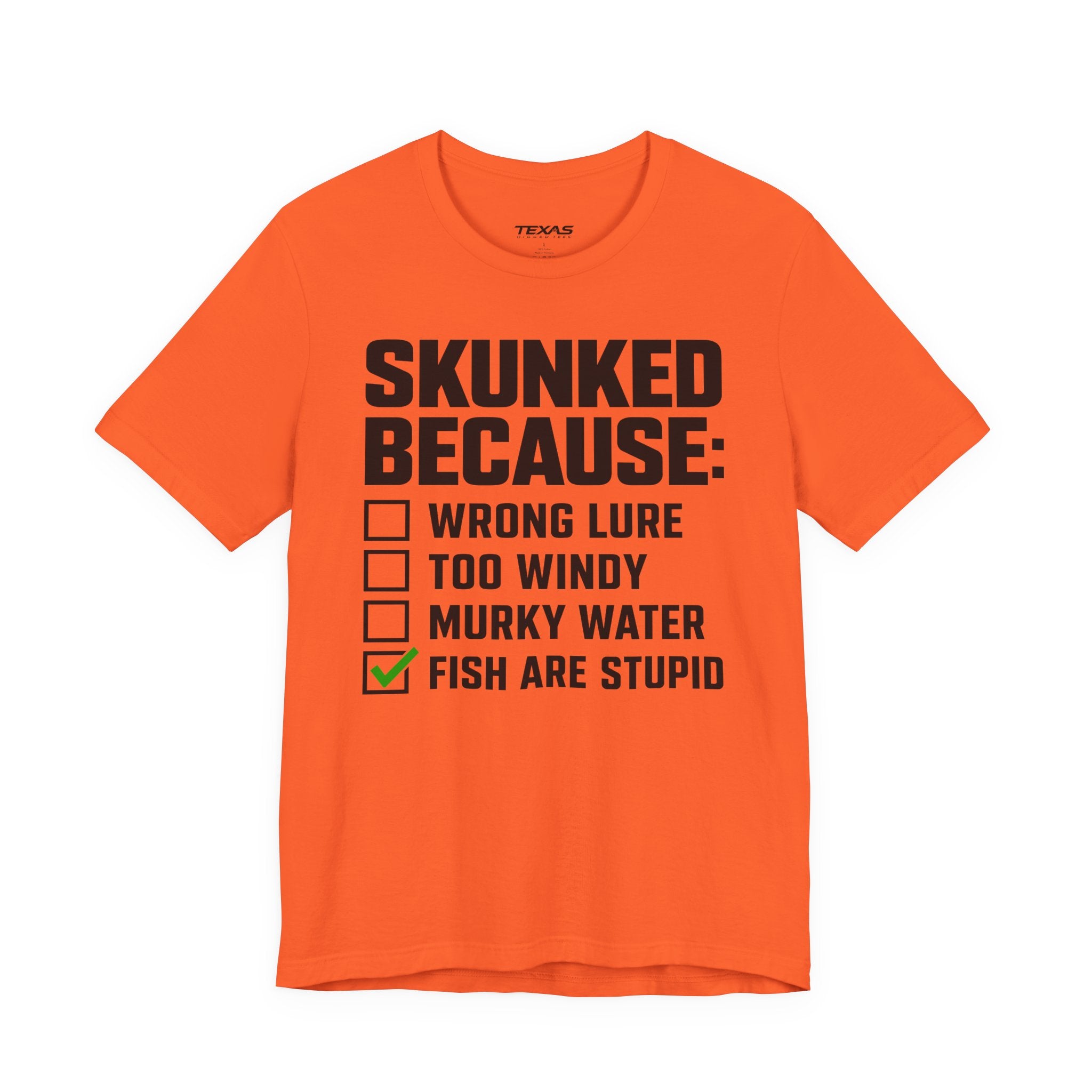 Skunked Because — Unisex Cotton Tee