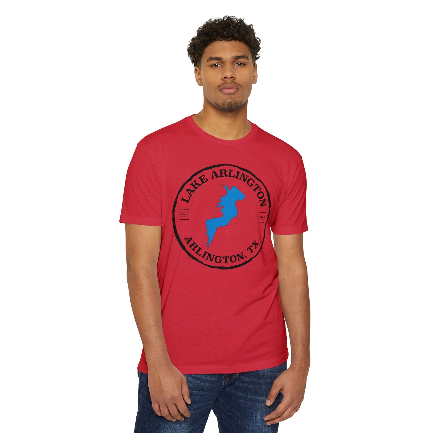 Lake Arlington — Unisex Cotton-Poly Blend T-Shirt