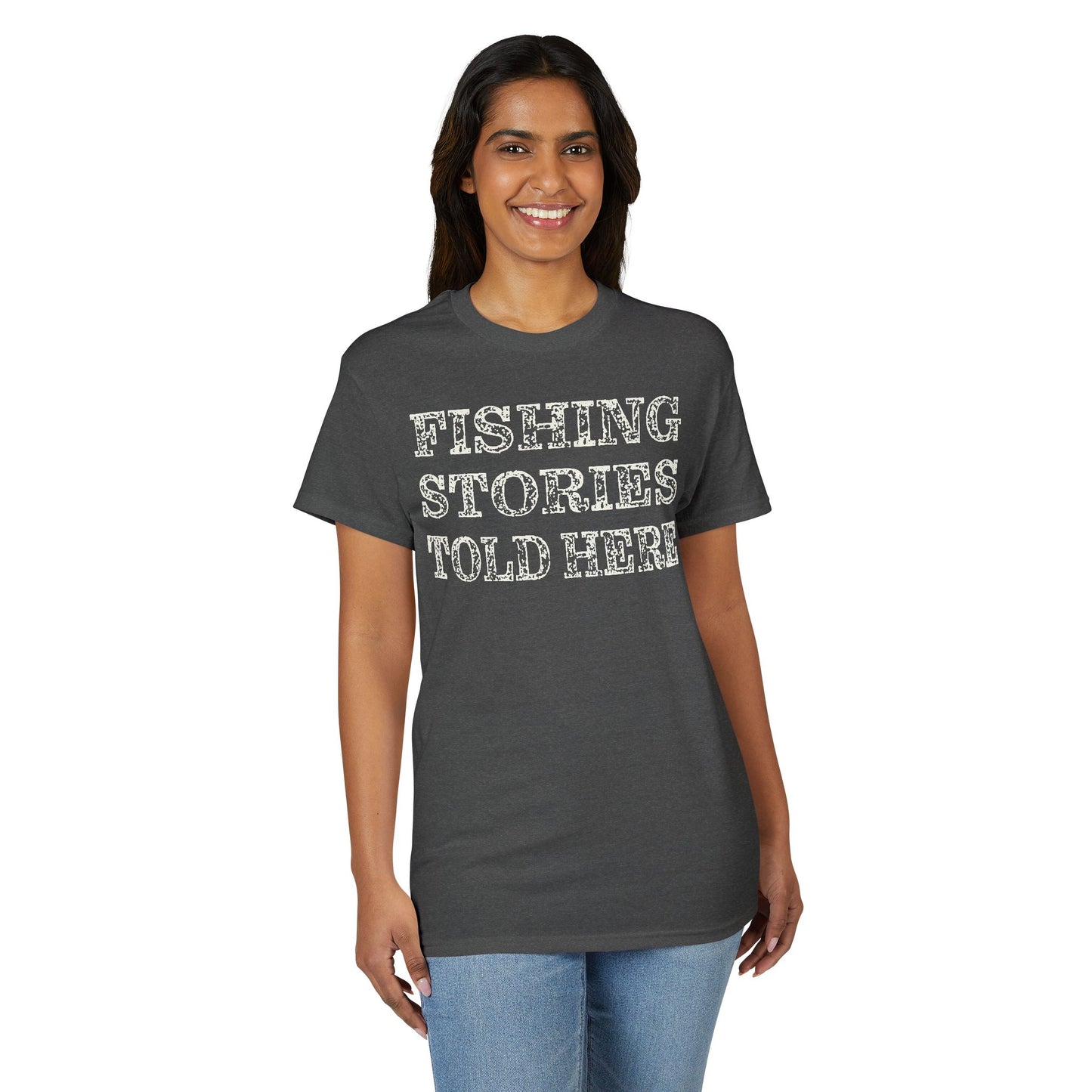 Fishing Stories Told Here — Unisex DryBlend® T-Shirt
