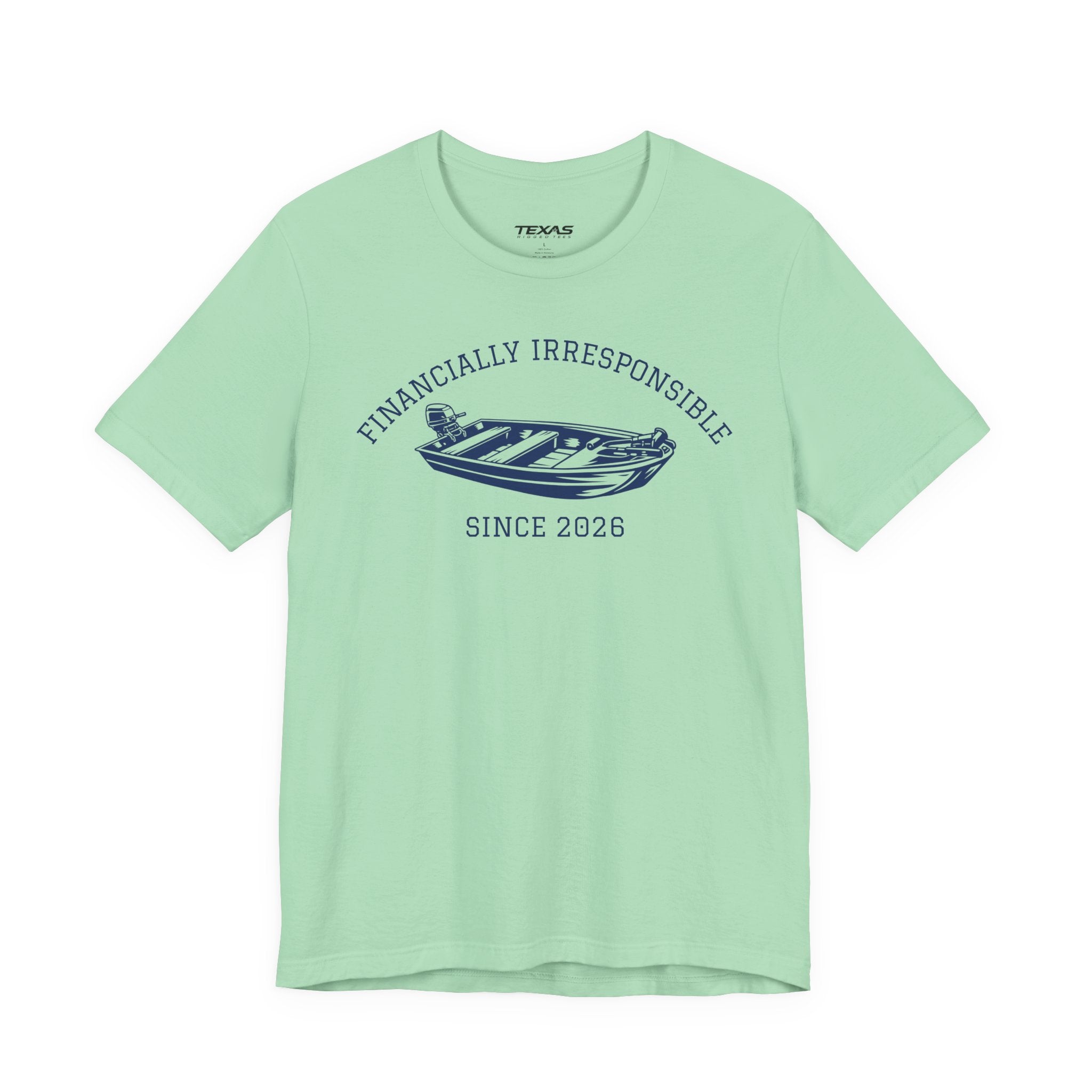Financially Irresponsible Since XXXX (Jon Boat Edition) — Unisex Cotton Tee