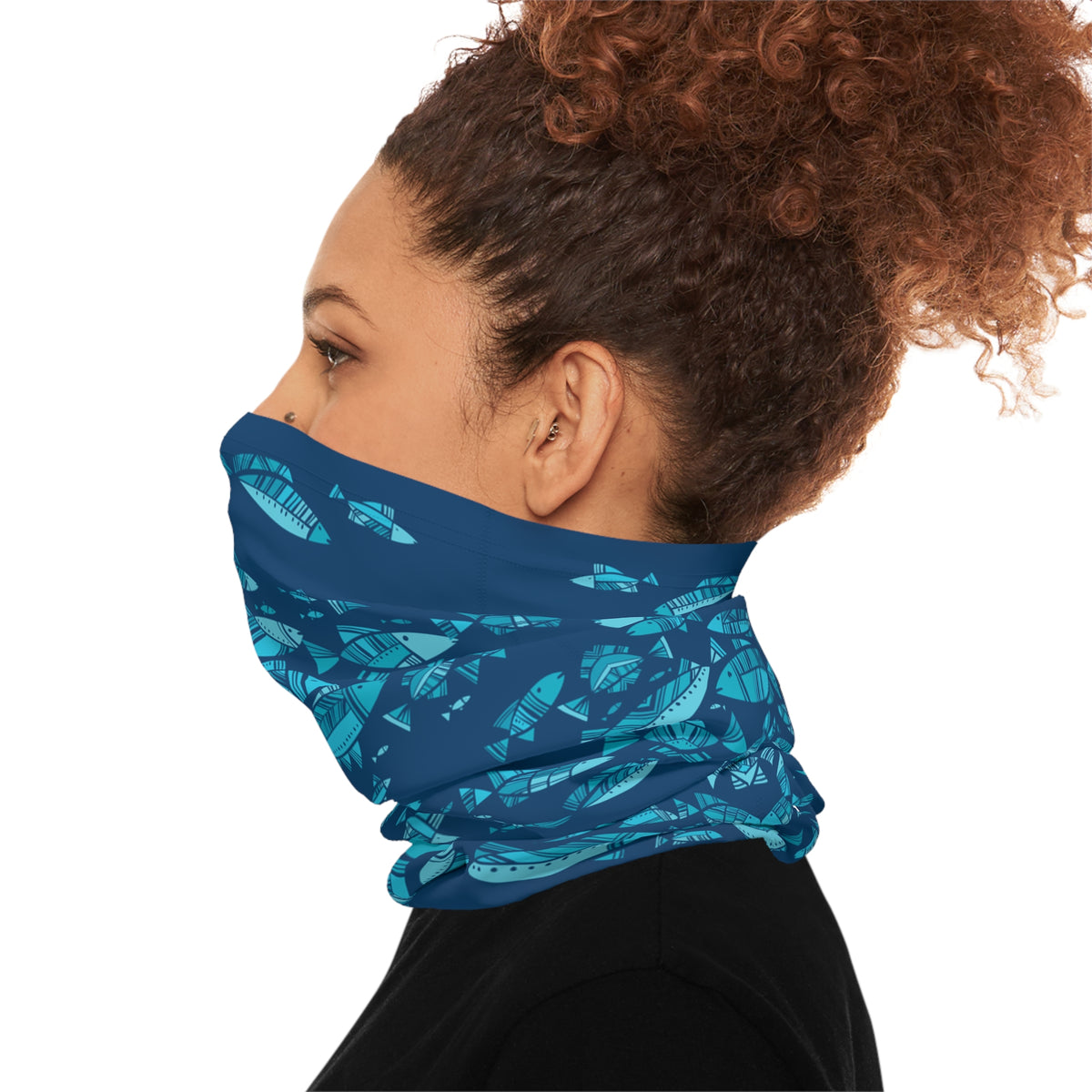 Deep Blue Schooling Fish — Unisex Neck Gaiter (SPF 50+)
