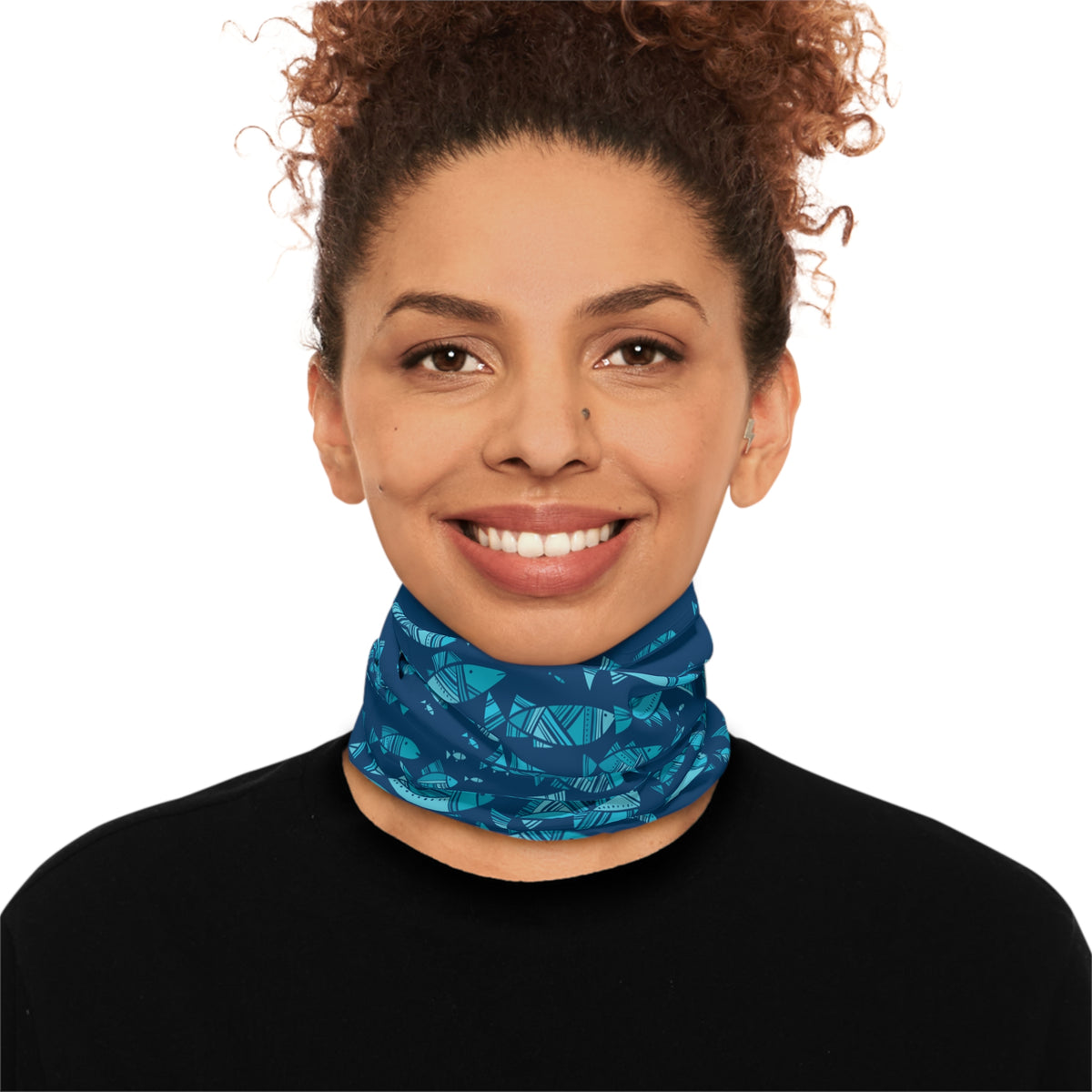 Deep Blue Schooling Fish — Unisex Neck Gaiter (SPF 50+)