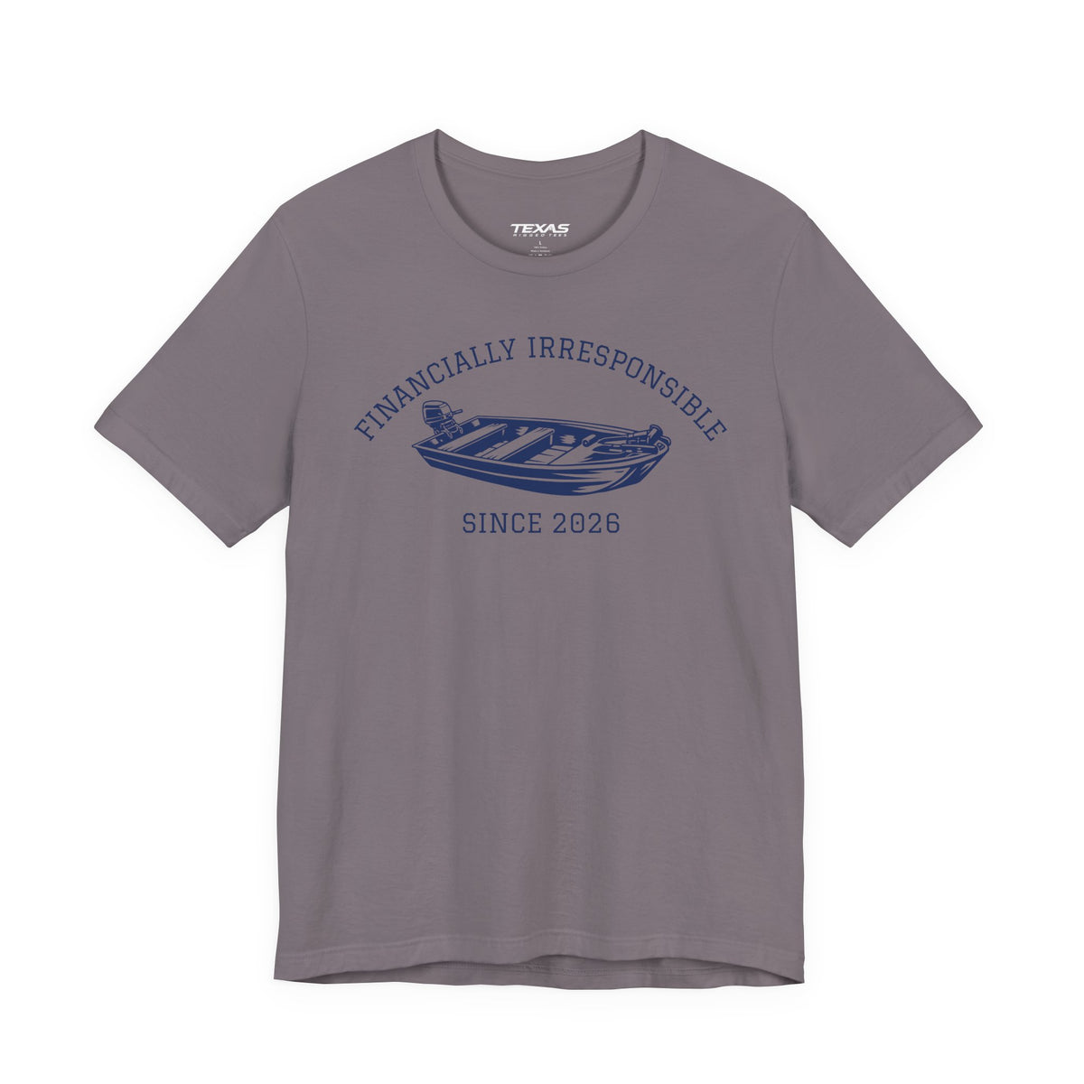 Financially Irresponsible Since XXXX (Jon Boat Edition) — Unisex Cotton Tee