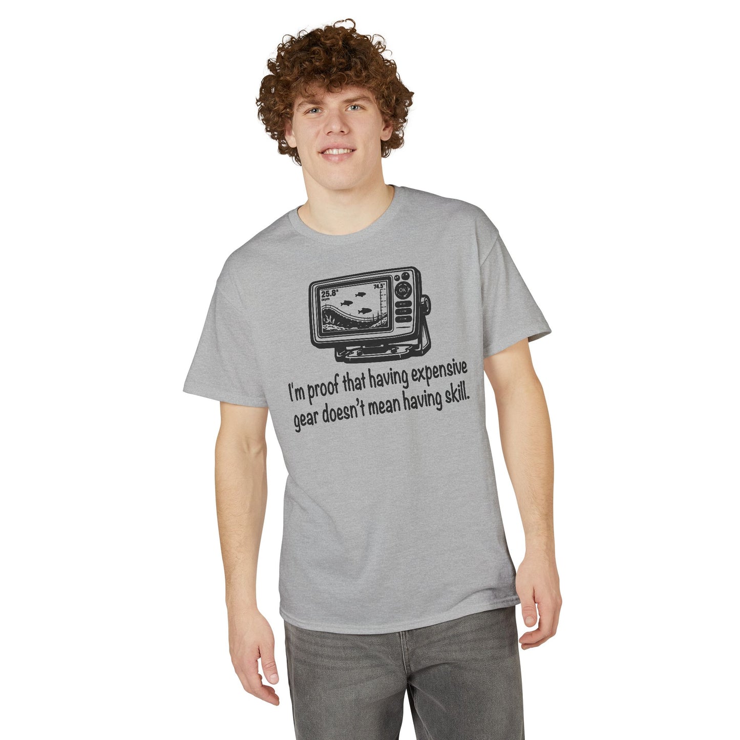 I'm proof that having expensive gear doesn't mean having skill — Unisex DryBlend® T-Shirt