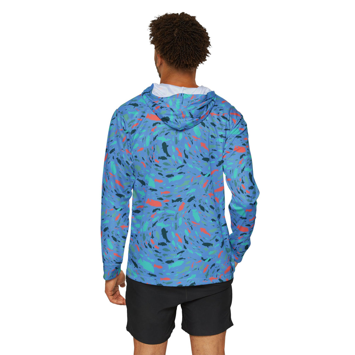 Colorful Swimming Fish — Unisex Fishing Pullover Hoodie (SPF 50+)