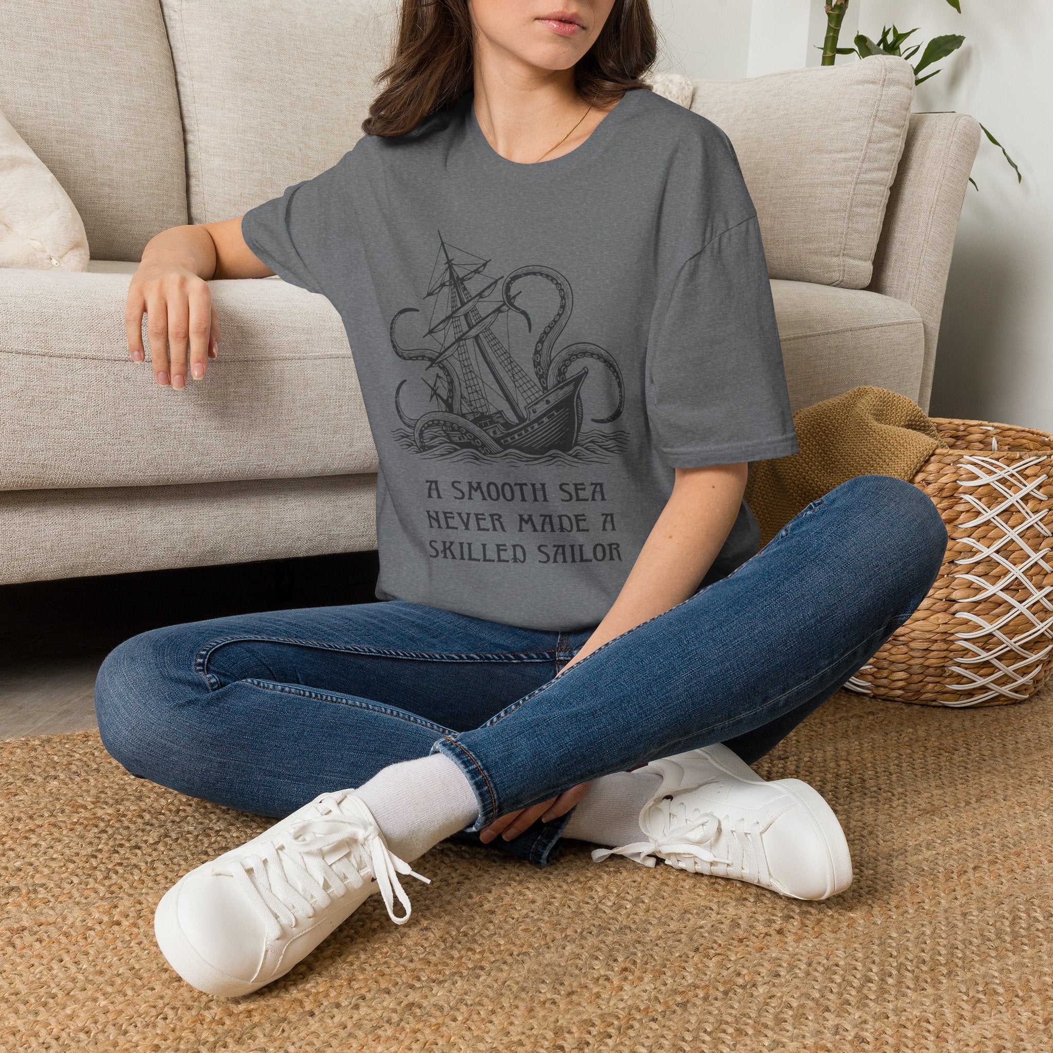 A smooth sea never made a skilled sailor — Unisex Cotton Tee