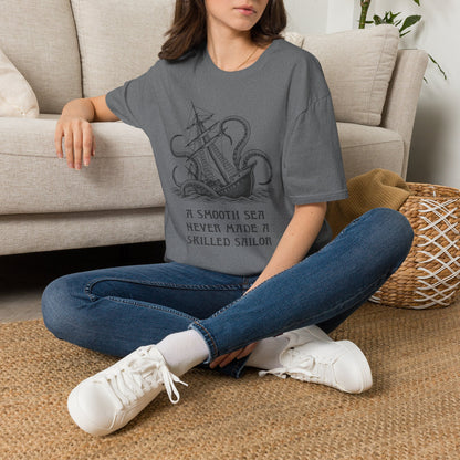 A smooth sea never made a skilled sailor — Unisex Cotton Tee