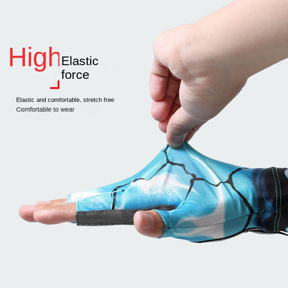 Fishing Half finger Road Asian Gloves Men and Women Ice Silk Sunscreen, Sweat Absorbent, Breathable, Anti slip, Anti stab Outdoo