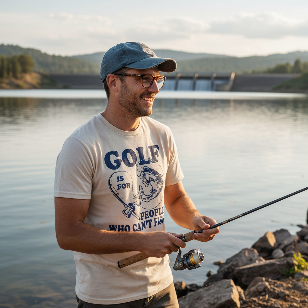 Golf Is for People Who Can’t Fish — Unisex DryBlend® T-Shirt